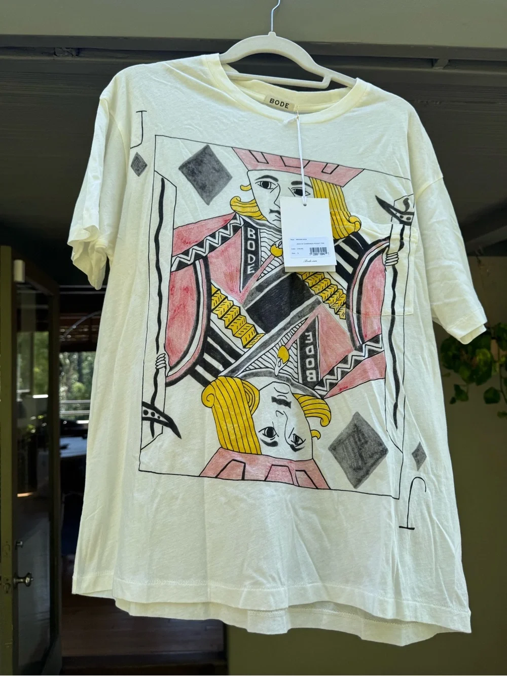 Bode Men’s White Short Sleeve Playing Card Graphic Tee - New with tags - S - Picture 2 of 6